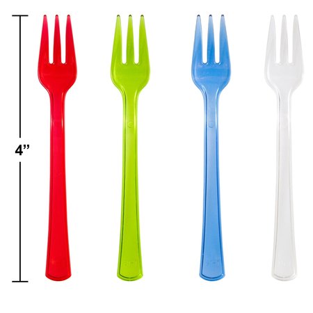 Trendware Assorted Color Mini Appetizer Forks, 4", 144PK 013440
